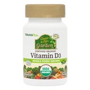 Natures Plus Life Garden Sertificēts Organiskais vitamīns D3 - Holekalciferols 5000 iu, 60 Vegan Kapsulas - Veselas pārtikas augu papildināt - Veģetārs, bez lipekļa - 30 Kalpo