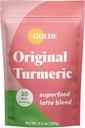 GOLDE - Superfood Latte Blend - Oriģināla kurkuma - Augu bāzes w/Coconut, & Ginger - Vegan, Keto, Bezcukura - 30 Kalpo
