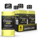 Pedialītu sporta elektrolītu dzēriens, ātra hidratācija ar 5 galvenajiem elektrolītiem muskuļu atbalstam Pirms, laikā, & pēc treniņa, citronu laime, 1 litrs, iepakojums pa 4