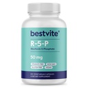 BESTVITE Riboflavīn-5-fosfāts 50mg (120 Veģetārās kapsulas) - Nē Stearāti - Vegāns - neĢMO - bez lipekļa - B2 vitamīna bioaktīvā forma