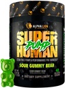 ALPHA LION Superhuman sūknis pirms treniņa pulveris, nootrops kofeīns un bez laika pirms treniņa papildinājums, slāpekļa oksīda pastiprinātājs, muskuļu Gainer, enerģija un fokuss (42 Kalpo, Skābās gumijas lācis)