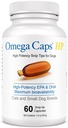 Omega Caps HP Snip Padomi kaķiem un maziem suņiem Augstas potences EPA un DHA maksimālā bioloģiskā pieejamība Zivju eļļa Papildinājums Vet Formulēts ASV Ādas pārklājuma locītavu un sirds veselības 60 kapsulas