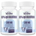 Liellopu jauncūku kapsulas Papildinājums 1300mg - Extra High 60% IgG Govju jauncūkas - Gut, Kauli, Vingrinājumi, Imūn- 120 Kapsulas