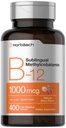 Horbach vitamīns B12 1000 μg Sublingvālas tabletes - 400 Ātri izšķīdiniet tabletes - metilkobalamīna papildinājums sievietēm un vīriešiem -- Berry Flavor - vegan, ne- GMO, un bez lipekļa