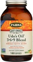 Flora Udo eļļa 3-6-9 Blend - satur organisko kokosriekstu, linsēklu eļļu & vairāk - 180 Veģetārie softgeli