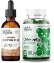 Savvaļas un organiskās spilgtas Elm Tincture 2 fl oz & Chlorophyll Gumies 60 Chews