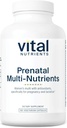 Vitālie uzturprodukti PreNatal Multi-Nutrients - sieviešu pirmsdzemdību multivitamīnu/minerālpreparāts ar spēcīgiem antioksidantiem - veģetārietis, glutēns, piens, bez sojas - ne-GMO - 180 kapsulas