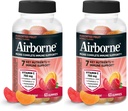 Airborne vitamīns C 750mg (par apkalpo) - Asorti Augļu Gummies (63 Skaits pudelē), Gluten-Free Imūnsupport Papildinājums ar vitamīniem C E, Selēns (2 iepakojums)