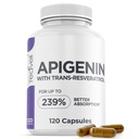 Advanced Apigenin Papildinājums ar Resveratrol Superior Biopieejamība- 50 mg Apigenin miega atbalstam Bez Melatonīna- Papildinājumi Magnija Threonate, L Theanine- 120 kapsulas, Vegan Friendly