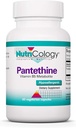 Nutricology Pantethine papildinājums - vitamīns B5, pantotēnskābe, vielmaiņas atbalsts, aknu atbalsts, sirds un asinsvadu papildinājums, Coenzyme A, 660mg Veģetārējās kapsulas - 60 Skaits