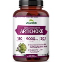 Zazee Extra Strength Artichoke 20:1 Ekstrakts, 9000 mg Stiprums, 5% Kafejskābe, 150 Vegan kapsulas, 5 Mēnešu Apgāds, Koncentrēts un standartizēts 20X Ekstrakts, Ne-GMO un All-Natural