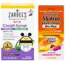 Motrīna un Zarbee s Essentials zīdaiņiem Zīdaiņu Koncentrēta šķidrā medicīna pilieni ar Ibuprofēns un Zarbee s Baby Cough; Syrup + Imūnās ar organisko Agave + cinks
