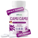 Organiskās Camu Camu kapsulas 2000mg - augsta dabiskā C vitamīns, spēcīgs antioksidants Blend - 60 kapsulas, ne-GMO, bez lipekļa, Imūnsupport & ādas veselība