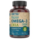 DEVA Vegan Omega 3 DHA papildinājums, vienreiz dienā Softgel 200 MG, bez karagināna, bez želatīna, bez zivju, aļģu eļļas, omega 3 taukskābes - 90 softgeli