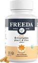 FREEDA Complete B komplekss ar vitamīnu C & Cinka – SCD juridisko vitamīnu B komplekss (B1, B2, B3, B6, B12) – 250 Veģetārās kapsulas, Piemērots visiem, tostarp SCD Diēta Sekotāji, Daily Health Support