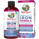 MaryRuth Organics; Šķidrā dzelzs Papildinājums Prenatālā un postnatālā grūtniecībai; Dzelzs deficīts; Imūnsupports; Bez cukura; Vegan; Ne-GMO; 15.22 Fl Oz