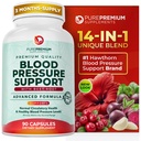 PurePremium Biešu saknes kapsulas asinsspiediena atbalstam – 700mg Advanced Formula with Beetroot Powder, Hawthorn, Hibiscus & Ķiploki normālas slāpekļa oksīda ražošanas un sirds veselības - Non-GMO - 90ct