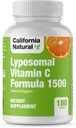 California Natural Liposomālais vitamīns C 1500mg Tauku šķīstošais liposomālais C vitamīna komplekss, augsta uzsūkšanās, imūns atbalsts, augstas biopieejamības kolagēna atbalsts, antioksidanta papildinājums - 180 kapsulas