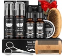 Bārs Komplekts vīriešiem Kopšana & Kopšana: ar 2 Iepakojums Beard Oils un Balm - Mazgāšanas & Kondicionieris pēc skūšanās Losjoni Sandalwood, Suka un Comb Komplekti ar Šķēres, Valentīna Tēvi Dāvanas tētim / vīriešiem / Him