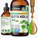 BIO KRAUTER Gotu Kola Tincture - Centella Asiatica ekstrakts - Alkohols un bezcukura Gotu Kola ekstrakts - Vegan Drops 4 Fl.Oz.