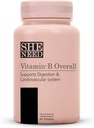 B vitamīnu komplekss ar vitamīnu B1,B2,B3,B5,B6,B7,B9, B12 ar VIT-C enerģijai, skaisti mati, āda un nagus Gremošana ; Nurtify Veselīga darbība vīriešiem un sievietēm  ; 60 Veg tabletes