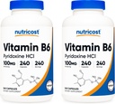 Nutricost vitamīns B6 (piridoksīna hidrohlorīds) 100 mg, 240 kapsulas (2 pudeles)