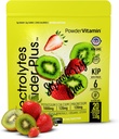 Pulveris Vitamīna elektrolītu pulveris Plus (20 Kalcijs) Zemeņu Kiwi Elektrolītu pulveris Zero Calorie Keto,0 Cukurs,Nē Maltodekstrīns,1000mg Kālija,120mg Kalcijs,120mg Magnijs, rozā Himalaju sāls
