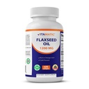 Vitamatic Linsēklu eļļa 1200 mg – 120 Softgels Auksti presēta Linsēklu eļļa ar 675 mg ALA Omega-3 – atbalsta sirds veselību un vispārējo labsajūtu