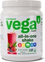 Vega Organic All-in-One Vegan Protein Pulveris, Ogu - Superfood Sastāvdaļas, Vitamīni Immunity Atbalsts, Keto Friendly, Pea Protein sievietēm un vīriešiem, 12.1 oz (iepakojums var būt)