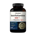 NatureBell Benfotiamine 300mg ar tiamīnu 100mg Per Servējot 240 Veggie kapsulas – Essential vitamīns B1 Benfotiamine Papildinājums – Veģetārietis Draudzīgi