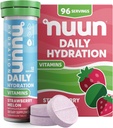 Nuun Vitamīni Elektrolītu tabletes ar vitamīnu D, C, E, A, & B6, Folijskābe, Magnijs & 4 Citi Essential Electrolytes, Gluten Free & Vegan, Strawberry Melon, 8 Pack (96 Kalpo kopā)