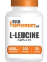 BulkSupplements.com L-leicīna kapsulas - Leicīna piedevas, aminoskābes papildinājums - bez lipekļa, 10 kapsulas uz vienu Kalpotāju (5000mg), 300 skaitīšanas (1. iepakojums)