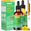 Organic Mullein pilieni plaušu tīrīšanai, spēcīgs 1700mg Mullein Leaf ekstrakts imūnās un elpošanas atbalsta, dabas Mullein papildinājums Tinktūras pilieni Ne-GMO un Vegan, 2 Fl Oz