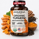 Pomona Wellness Organic Turmeric papildinājums 2100 mg, USDA Organic, Non-GMO, Vegan, Turmeric Curcumin ar melno piparu absorbcijai, kopīgas atbalsta un imunitātes, 120 tabletes