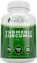 Kurkumīns ar bioperīnu - 120 Vegan kapsulas - 700mg Tumeric kapsulas - ar melno piparu ekstraktu 95% Kurkuminoīdi