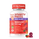 SmartyPants Kids Sleep Gummies Papildinājums ar Melatonīnu 0.5mg: Kumelīte & vitamīns D3, Miega līdzeklis, zemeņu Mango Flavor, 60 Count