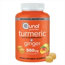 Qunol Turmeric un ingvers ar Black Pepper Gumies, Turmeric Curcumin Papildinājums, Kopīgas Veselības Atbalsts Gummy, 90ct Gumies