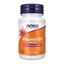 NOW piedevas, vitamīns D-3 400 SV, stiprie kauli*, strukturālais atbalsts*, 180 softgeli