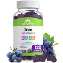 Bērniem Dzelzs Gumijas ar C vitamīnu - Delicious Vīnogu Flavor - Enerģija un asins veselība Atbalsts - bez lipekļa Ne-GMO Veģetārs Bērnu Dzelzs Papildinājums bērniem un Toddlers Vecums 2+ (120 grāfs)