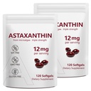 2 Iepakojums Astaksantīns 12 mg, Astaksantīns Premium Antioksidantu piedevas ar antioksidantu aktivitāti, atbalsta aci, imunitāti, ādas veselību, iekšējo cirkulāciju
