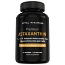 Vitamīni Astaksantīns 12mg Softgels - izgatavots ar dabisko astaksantīnu - papildinājums, lai veicinātu ādas hidratāciju, elasticitāti - aizsargā šūnas pret ikdienas bojājumiem - Vegan, ražots ASV - 60 Soft Gels