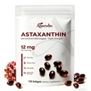 Astaksantīna papildinājums 12mg Softgels, no mikroaļģēm iegūts dabiskais astaksantīns ar MCT eļļu absorbcijai, spēcīgs antioksidants ādas acu sirds locītavu veselībai, bez GMO lipekļa, 120 softgeli