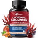 Liposomālais astaksantīns papildina 24 mg likopēna ar aci, ādu un imūno veselību, 10- in- 1 Max stiprumu astaksantīns Antioksidantu, svaigu mikroaļģu avotu, ne- GMO, 120 softgeliem