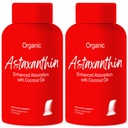 Advanced Bionetix 2 Pack Triple Strength AstaQuilTM Astaksantīns 12mg Augstas biopieejamības formula, 120 Softgels Organiska kokosriekstu eļļa pastiprinātai absorbcijai. Spēcīgs antioksidants acu locītavu sirds veselība