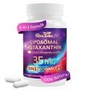 Liposomālais astaksantīna papildinājums Complex 9-in-1 ar Ashwagandha, Lycopene, Zeaxanthin, Antioksidanta papildinājums atbalsta acs, ādas un locītavu veselība, 60 kapsulas