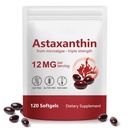 HUALIJIA Astaksantīns 12 mg, 120 softgeli       - 4 mēnešu piegādes - Premium astaksantīns Antioksidantu piedevas - atbalsta acu, imūno, locītavu, ādas veselību un iekšējo cirkulāciju, viegli norīt, ne-GMO
