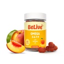 BeLive Organic Omega 3 Gumijas - 60 Ct I Vegan Omega 3 6 7 & 9 no Linsēklu eļļas un smiltsērkšķu augļu eļļas, bērniem un pieaugušajiem, pilnķermenis, smadzeņu un acu atbalsts, bez cukura – persiku degvīns