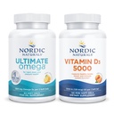 Nordic Naturals Ultimate Kognitīvās un kaulu blīvuma iepakojums - Ultimate Omega vitamīns D3 1000, oranžs