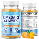 Vegan Omega 3 Gumies - 1600mg ar 600mg EPA & 400mg DHA. Augstas absorbcijas formula. Delicious Orange Flavor - 60 Gumijas
