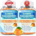 Bezcukura luteīns Gummies 25mg, luteīns un zeaksantīna piedevas acu veselībai, 13-in-1 acu kopšanas formula ar Omega-3 Melleņu safrāna-Visijas veselību, acu celmu, sausās acis,Vegan Orange Flavor 120 Cts